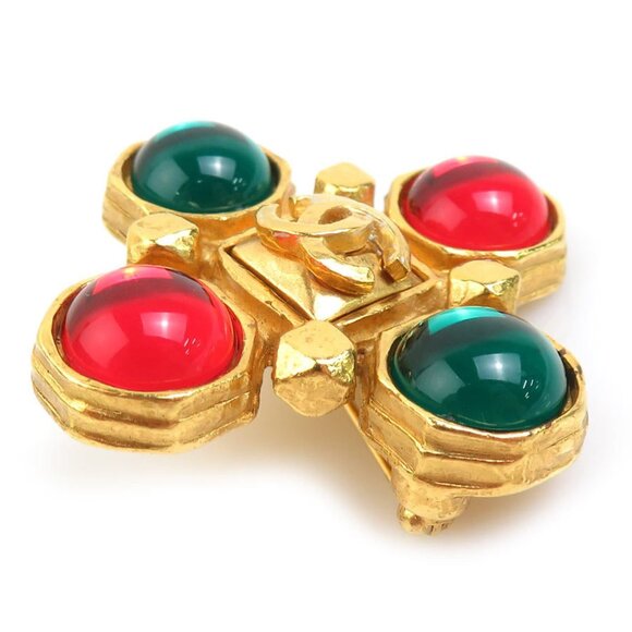 CHANEL Red Logo Brooch - Picture 4 of 5